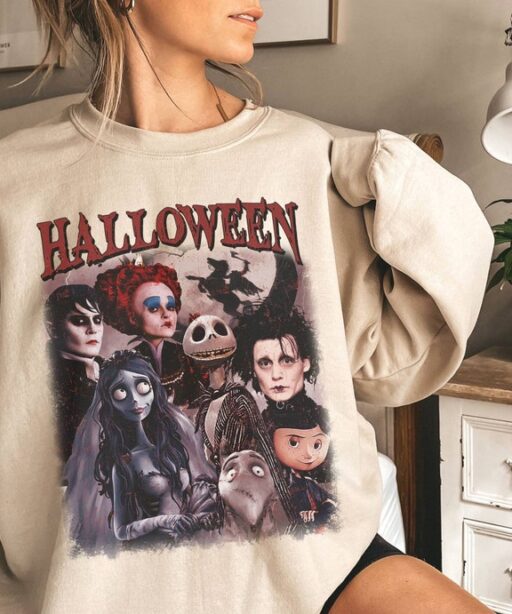 Retro 90s Halloween Corpse Bride Shirt | Vintage Horror Corpse Bride Halloween Sweatshirt | Retro Halloween Movie Shirt