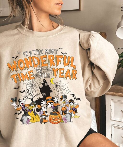 Vintage Mickey And Friends Halloween Shirt | Mickey Minnie Halloween 2023 | Halloween Family Matching Tee | Trick Or Treat Halloween Shirt