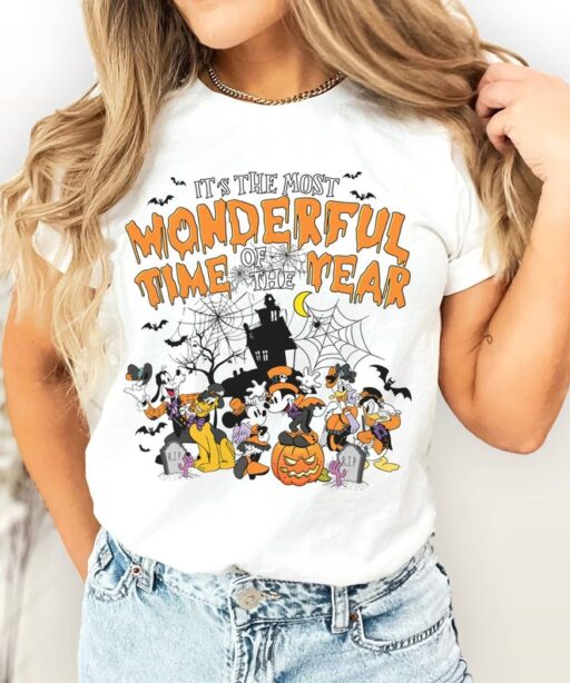 Vintage Mickey And Friends Halloween Shirt | Mickey Minnie Halloween 2023 | Halloween Family Matching Tee | Trick Or Treat Halloween Shirt