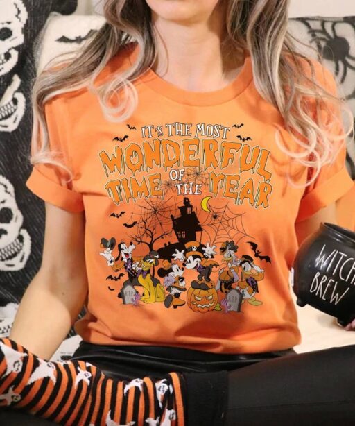 Vintage Mickey And Friends Halloween Shirt | Mickey Minnie Halloween 2023 | Halloween Family Matching Tee | Trick Or Treat Halloween Shirt