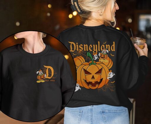 Retro Disneyland Halloween 2 Side Shirt | Mickey Halloween Shirt | Halloween Matching Shirt | Mickey Balloons Halloween Spooky Season Shirt