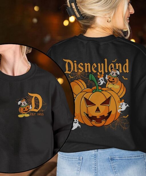 Retro Disneyland Halloween 2 Side Shirt | Mickey Halloween Shirt | Halloween Matching Shirt | Mickey Balloons Halloween Spooky Season Shirt