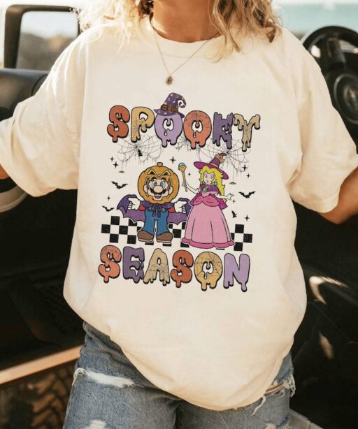 Vintage Super Mario Halloween Shirt | Mario Princess Peach Halloween Shirt | Mario Spooky Season Shirt | Trick Or Treat Shirt
