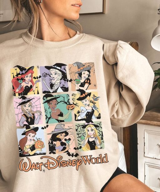 Vintage Princess Halloween Shirt | Disneyland Princess Halloween Shirt | Cinderella Tiana Princess Witch Shirt | WDW Magic Kingdom Shirt