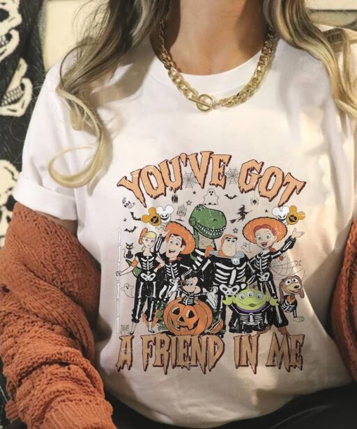 Vintage Toy Story Halloween Shirt | You've Got a friend in me | Toy Story Skeleton | Disneyland Halloween Balloons Shirt