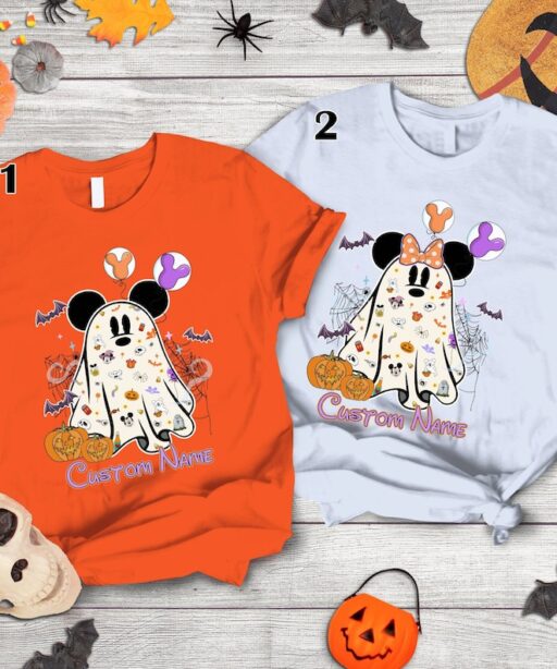 Personalised Mickey Minnie Boo Halloween Shirt | Mickey Spooky Season | Disneyland Halloween Shirt | Halloween Matching Family Shirts