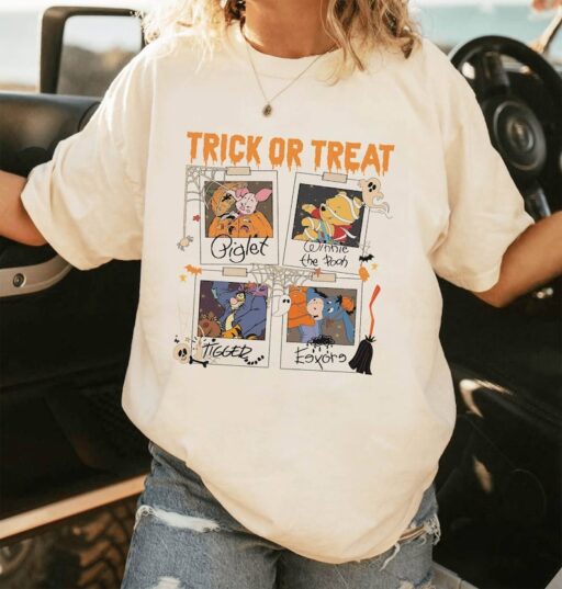 Pooh And Friends Halloween | Disneyland Trick Or Treat Shirt | Pooh Bear Polaroid Halloween Shirt | Halloween Magic Kingdom Shirt