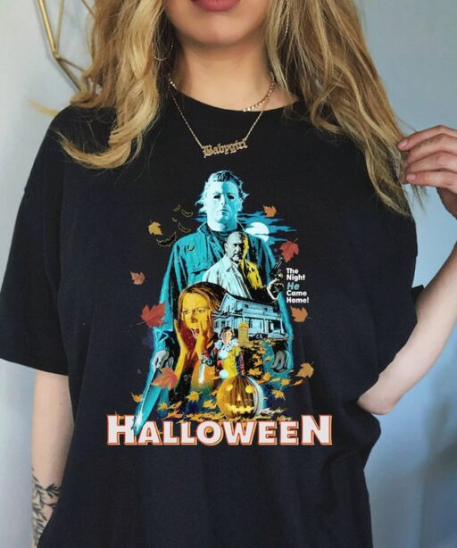 Vintage Michael Myers Halloween Sweatshirt | Michael Myers Halloween The Night He Came Home T-shirt | Horror Movies Shirt