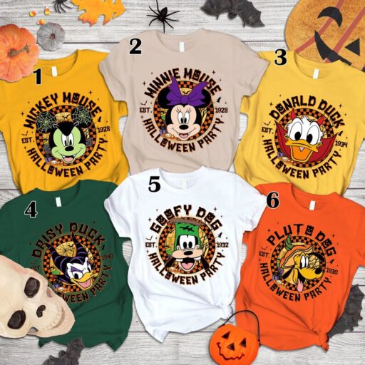 Retro Micke And Friends Halloween Party Shirt | Mickey Family Matching Shirt | Mickey Not So Scary Tee | Halloween Family Shirt