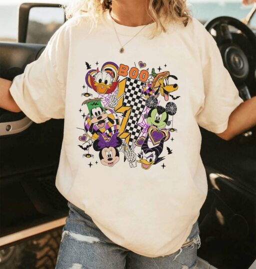 Mickey and Friends Halloween Shirt | Mickey Checkered Boo Halloween, Mickey's Not So Scary Halloween Party 2023 | Family Halloween Trip