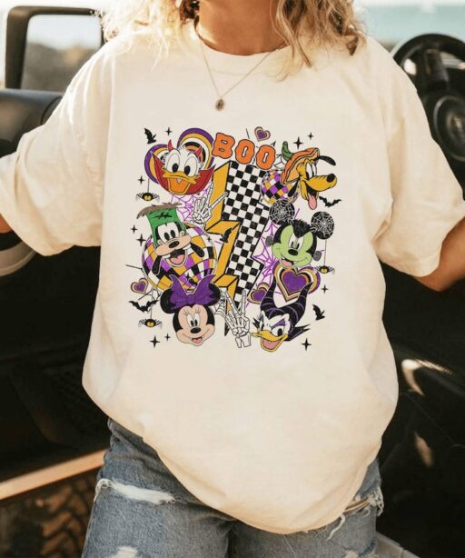 Mickey and Friends Halloween Shirt | Mickey Checkered Boo Halloween, Mickey's Not So Scary Halloween Party 2023 | Family Halloween Trip