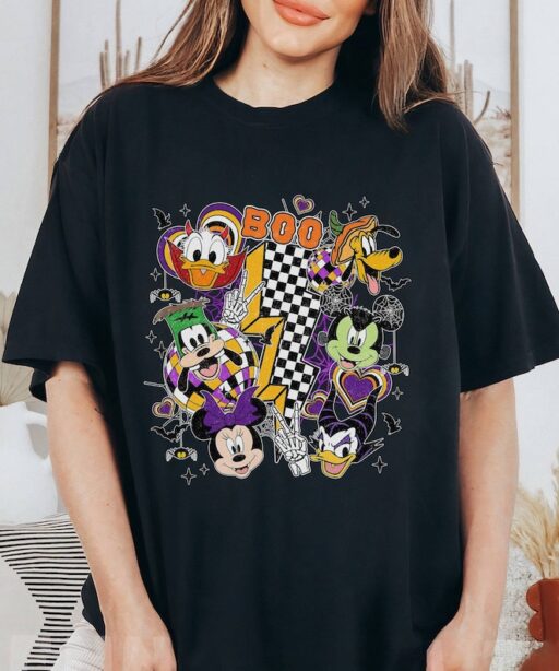 Mickey and Friends Halloween Shirt | Mickey Checkered Boo Halloween, Mickey's Not So Scary Halloween Party 2023 | Family Halloween Trip