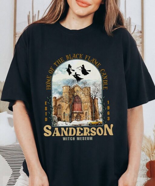 Vintage Sanderson Witch Museum Home of The Black Flame Candle Shirt | Vintage Hocus Pocus Halloween Shirt | Sanderson Sisters T-shirt