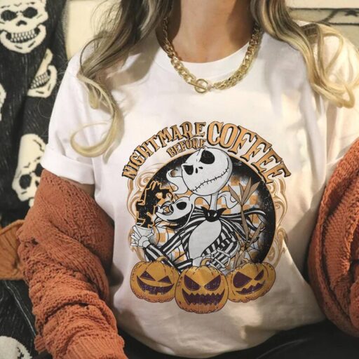 Nightmare Before Coffee Shirt Jack Skellington Coffee Shirt Skeleton Halloween Shirt Coffee Fall Shirt Nightmare Before Christmas Pumpkin