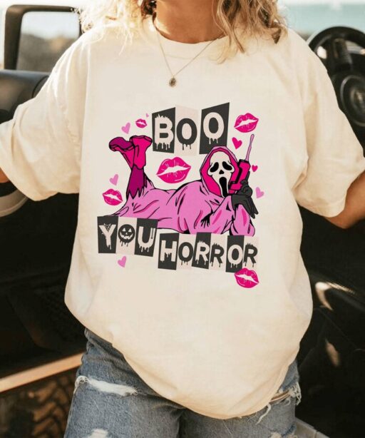 Boo You Horror Ghost Face Shirt | Ghost Face Shirt | Scream Movie Horror Halloween Shirt | Halloween Party Shirt