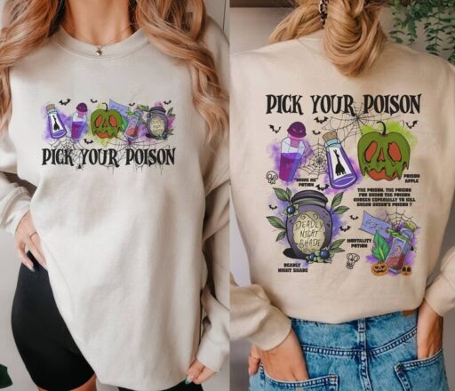 Pick your poison Tshirts, Poison apple Shirt, Spider web Shirt, Deadly night shade Tee, Bats Halloween Shirt, Halloween Family T-Shirt