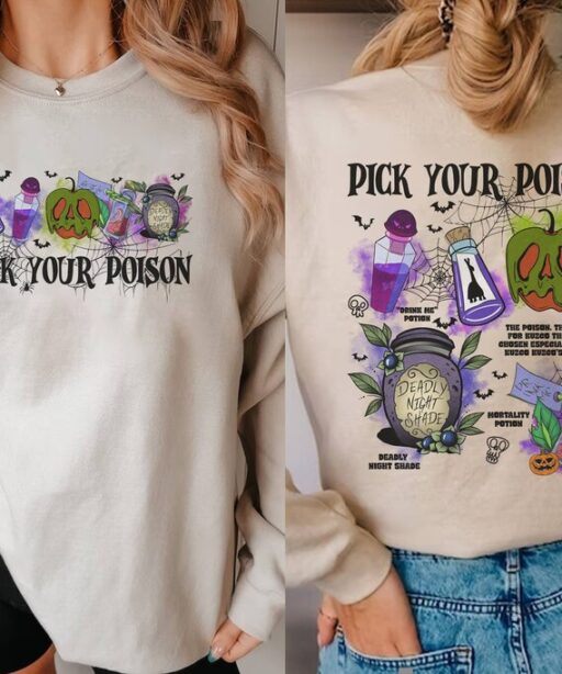 Pick your poison Tshirts, Poison apple Shirt, Spider web Shirt, Deadly night shade Tee, Bats Halloween Shirt, Halloween Family T-Shirt