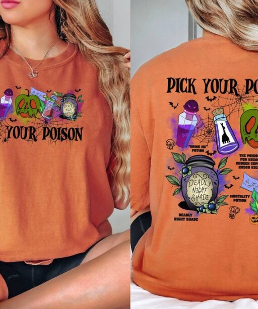 Pick your poison Tshirts, Poison apple Shirt, Spider web Shirt, Deadly night shade Tee, Bats Halloween Shirt, Halloween Family T-Shirt