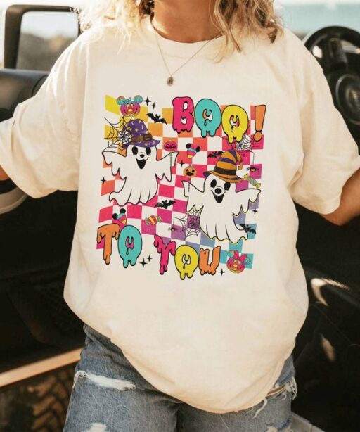 Chip And Dale Checkerboard Boo To You Shirt | Chip Dale Ghost Halloween Shirt | Trick Or Treat | Mickey Not So Scary | Halloween Party