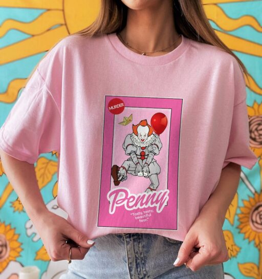 Retro Pennywise Pink Doll Shirt | Pennywise Shirt | Dancing Clown IT Movie Shirt | Horror Halloween Shirt | Horror Movie