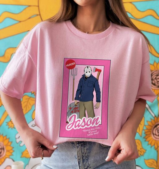 Retro Jason Voorhees Pink Doll Shirt | Jason Voorhees Shirt | Friday the 13th Shirt | Horror Halloween Shirt | Horror Movie