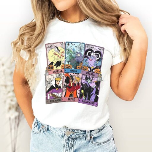 Retro Villains Tarot Cards Shirt | Bad Witches Club Shirt | Family Villain Shirt | Bad Girls Villains | Ursula Evil Queen Malecifent Tee