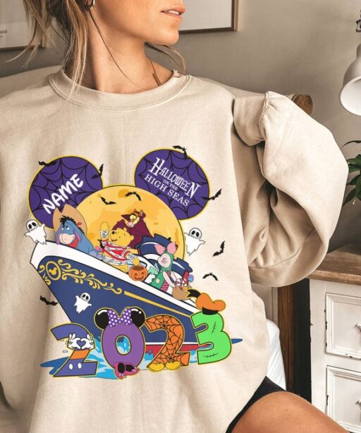 Personalized Pooh and Friends Cruise Halloween On The High Seas 2023 Shirt | Pooh Bear Halloween Shirt | Trick Or Treat Shirt