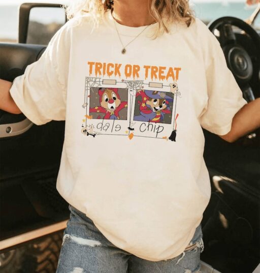 Chip Dale Halloween | Disneyland Trick Or Treat Shirt | Chip And Dale Polaroid Halloween Shirt | Halloween Magic Kingdom Shirt