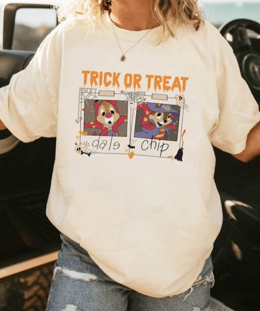 Chip Dale Halloween | Disneyland Trick Or Treat Shirt | Chip And Dale Polaroid Halloween Shirt | Halloween Magic Kingdom Shirt