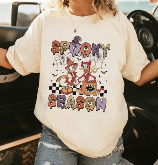 Vintage Daisy Donald Halloween Shirt | Mickey Not So Scary Halloween Shirt | Magic Kingdom Spooky Season Shirt | Trick Or Treat Shirt