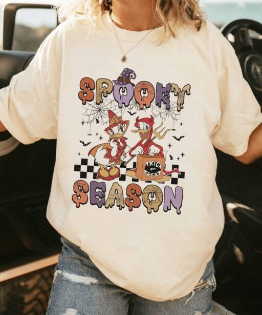 Vintage Daisy Donald Halloween Shirt | Mickey Not So Scary Halloween Shirt | Magic Kingdom Spooky Season Shirt | Trick Or Treat Shirt