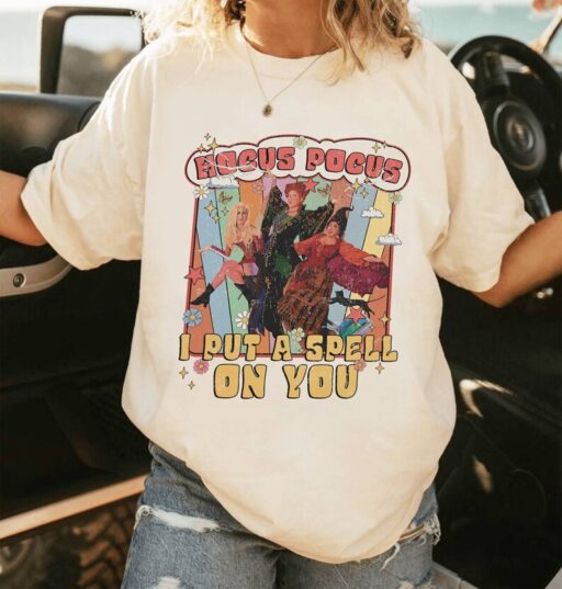 Retro Hocus Pocus Shirt | Vintage I Put A Spell On You Shirt | Hocus Pocus Shirt | Sanderson Sisters Shirt | Halloween Party Shirt