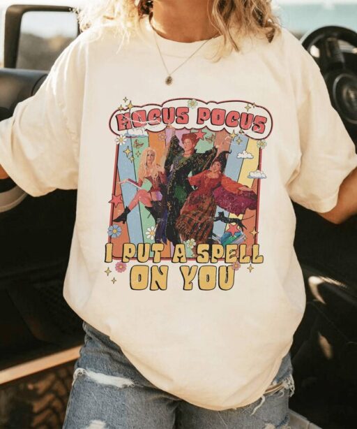 Retro Hocus Pocus Shirt | Vintage I Put A Spell On You Shirt | Hocus Pocus Shirt | Sanderson Sisters Shirt | Halloween Party Shirt
