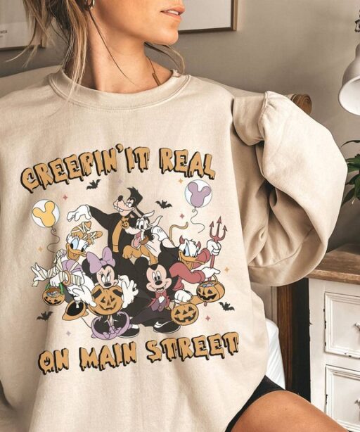 Mickey Creepin it real on Main Street Shirt | Mickey Mouse and Friends Halloween Shirt | Magic Kingdom Shirt | Trick Or Treat