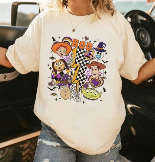 Toy Story Halloween Shirt | Woody Buzz Lightyear Checkered Boo Halloween, Mickey's Not So Scary Halloween Party 2023 | Family Halloween Trip