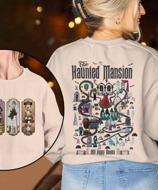 Haunted Mansion Shirt | Mickey and Friends Shirt | Vintage Mickey Haunted Mansion Map Shirt | Family Halloween Shirt | Magic Kingdom