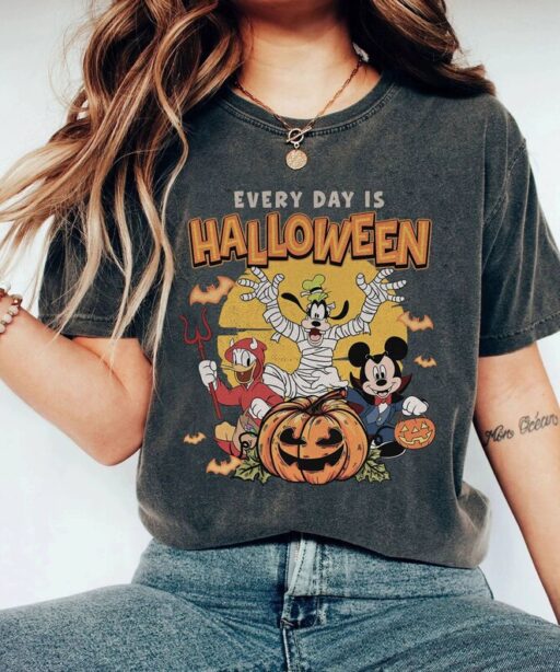 Mickey and Friends Everyday is Halloween Pumpkin Spice Shirt | Retro Mickey Halloween Shirt | Spooky Season Shirt | Trick or Treat Shirt