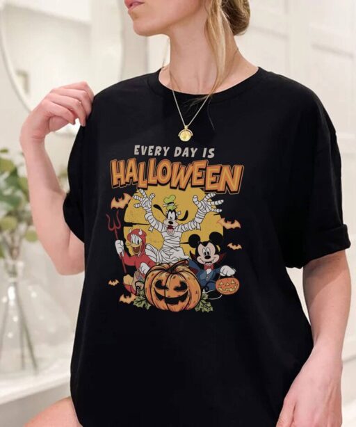 Mickey and Friends Everyday is Halloween Pumpkin Spice Shirt | Retro Mickey Halloween Shirt | Spooky Season Shirt | Trick or Treat Shirt