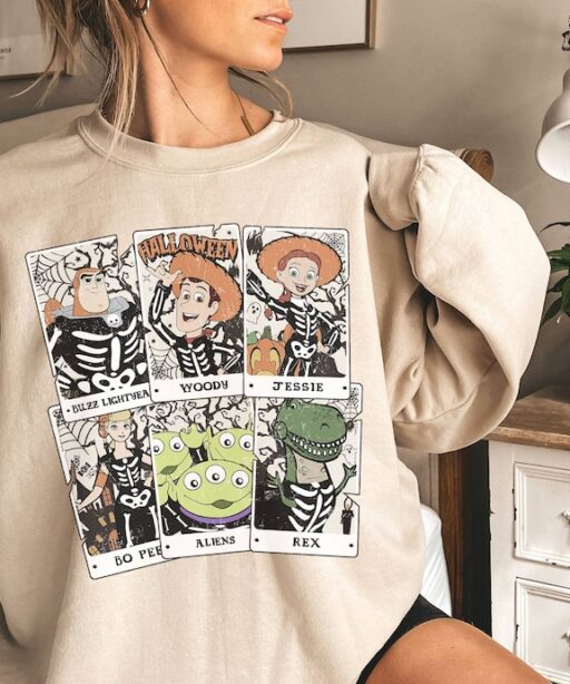 Vintage Toy Story Halloween Tarot Card Shirt | Mickey's Not So Scary Halloween Party 2023 | Woody Lightyear Skeleton Mummy