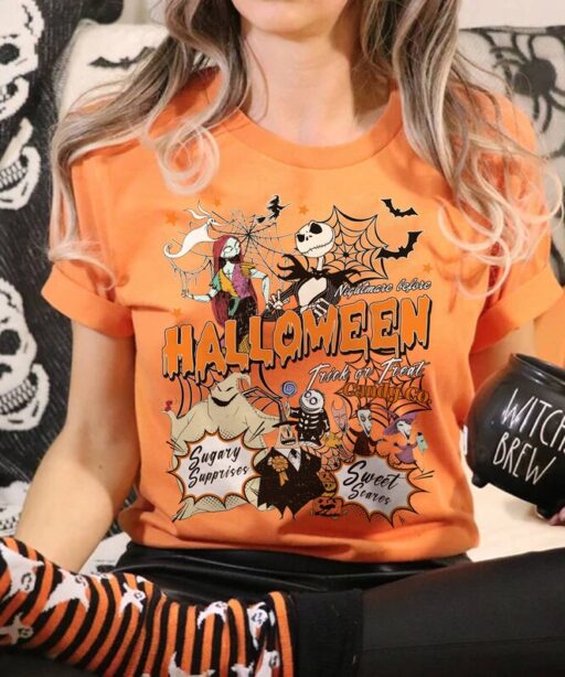 The Nightmare Before Christmas Shirt | Vintage Jack Skellington Halloween Shirt | Oogie Boogie Jack Sally | Trick Or Treat