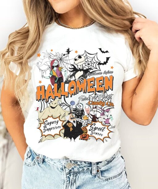 The Nightmare Before Christmas Shirt | Vintage Jack Skellington Halloween Shirt | Oogie Boogie Jack Sally | Trick Or Treat