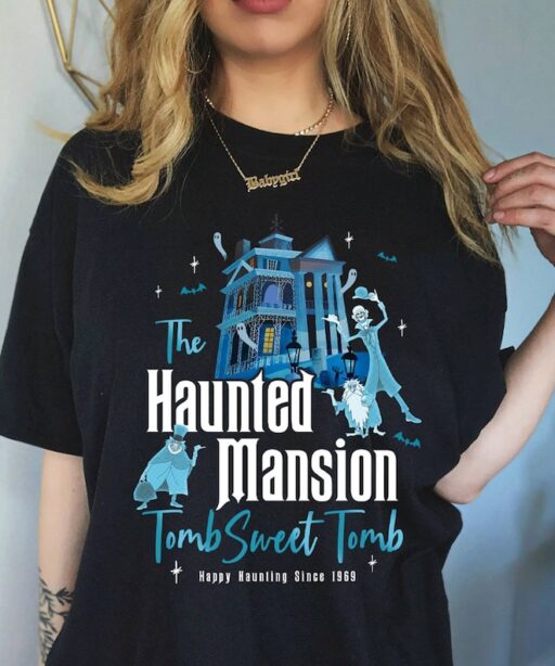The Haunted Mansion Shirt | Hitchhiking Ghosts Shirt | Retro Halloween Tshirt | Disneyland Trip Shirt | Stretching Room Shirt
