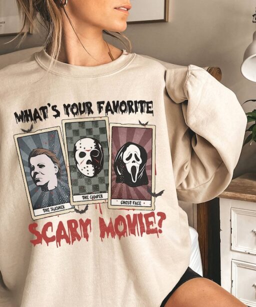 Horror Characters Tarot Card Shirt | Horror Halloween Shirt | Michael Myers Ghost Face Jason Voorhees Shirt | Scary Movie Shirt