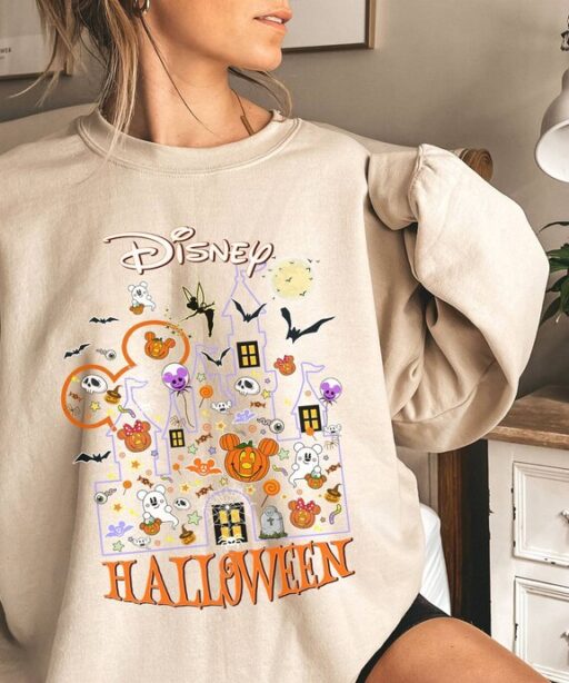 Vintage Mickey Castle Halloween Shirts | Disneyworld Halloween Shirt | Halloween Pumpkin Shirt, Mickey Not So Scary Shirt | Mickey Spooky