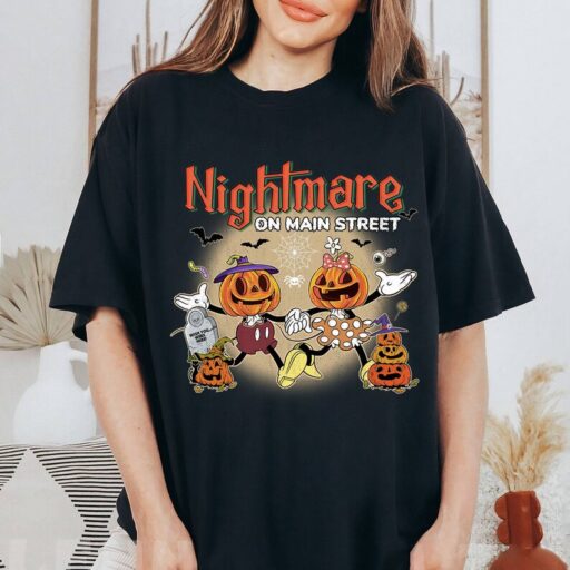 Vintage Mickey Minnie Mouse Halloween Pumpkin Shirt | Mickey Minnie Nightmare on Mainstreet Shirt | WDW Spooky Season Trick or Treat
