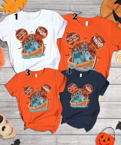 Mickey Cruise Hitchhiking Ghost Shirt | Halloween On High Seas Shirts | Disneyland Fantasy Shirt | Haunted Mansion Shirt | Halloween Party