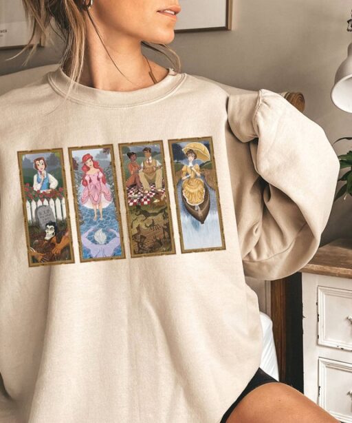 The Haunted Mansion Disneyland Princesses Shirt | Princess Stretch Portrait Shirt | Ariel Belle Halloween Shirt | Matching Family Shirt