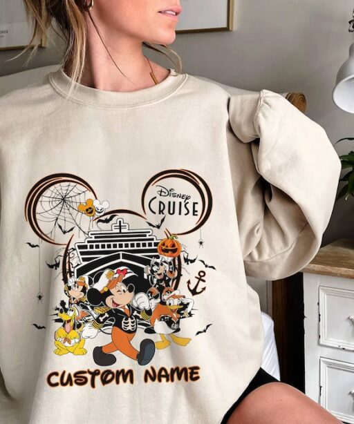Personalized Disneyland Cruise Halloween Shirt | Halloween On The High Seas Shirt | Mickey Cruise Shirt | Disneyland Skeleton Halloween