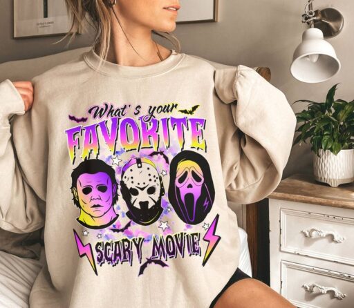 Horror Halloween Characters Shirt | Jason Voorhees Michael Myers Ghost Face Shirt | What Is Your Favorite Scary Movie | Horror Movie Shirt