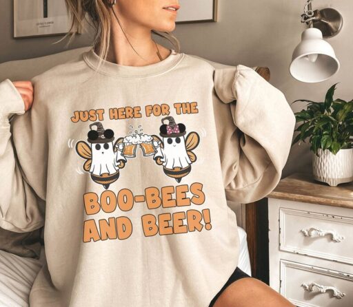 Just Here For The Boo Bees And Beer Shirt | Halloween Mickey Minnie | Disneyland Halloween Shirt | Halloween Gift | Funny Halloween Shirt